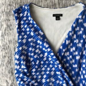 Ann Taylor Blue & White Wrap Dress women’s size small